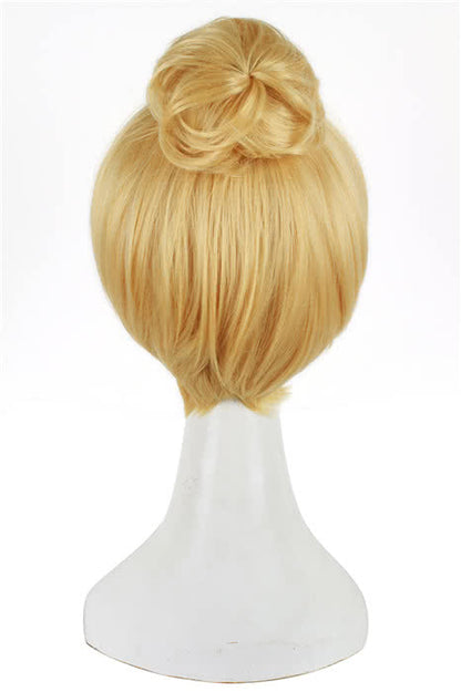 Fairy Tinker Bell Medium Long Blonde Female Cosplay Wigs